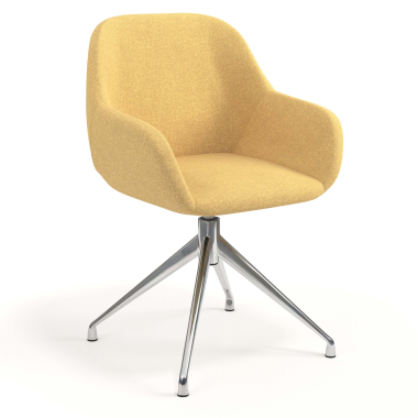 meeting room chair yellow swivel fabric upholstered armrests 1