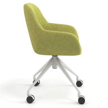 meeting room chair green swivel with casters fabric upholstered armrests 3
