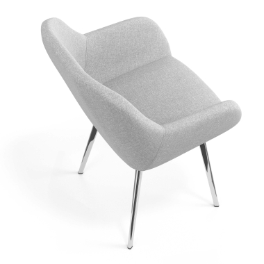 visitor chair light gray 4 legs fabric upholstered armrests 7