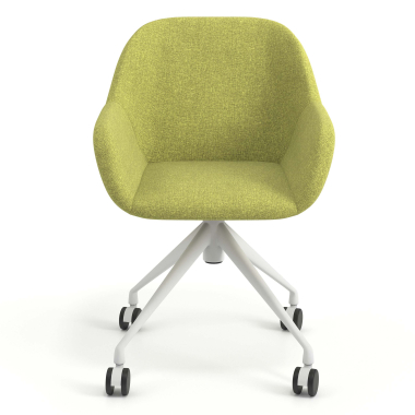 meeting room chair green swivel with casters fabric upholstered armrests 4