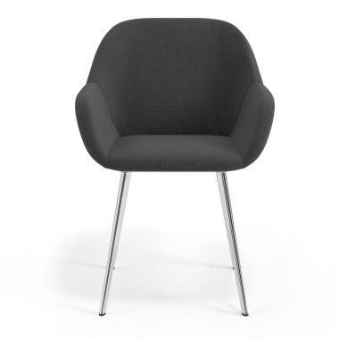 visitor chair anthracite 4 legs fabric upholstered armrests 4
