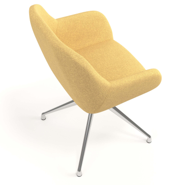 meeting room chair yellow swivel fabric upholstered armrests 7