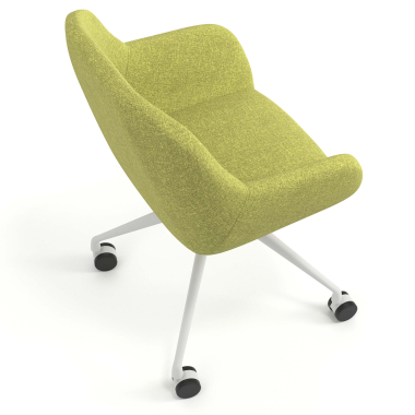 meeting room chair green swivel with casters fabric upholstered armrests 7