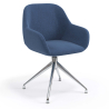 Meeting chair with castors Greta, aluminium base