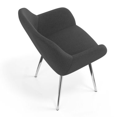 visitor chair anthracite 4 legs fabric upholstered armrests 7