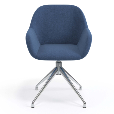 meeting room chair blue swivel fabric upholstered armrests 4