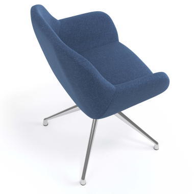 meeting room chair blue swivel fabric upholstered armrests 7
