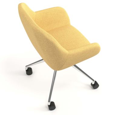 meeting room chair yellow swivel with casters fabric upholstered armrests 7