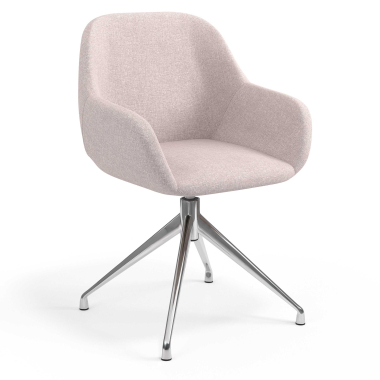 meeting room chair beige swivel fabric upholstered armrests 1