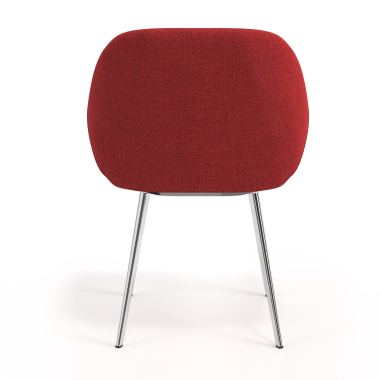 visitor chair red 4 legs fabric upholstered armrests 6