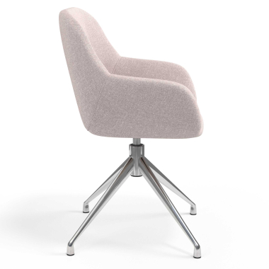 meeting room chair beige swivel fabric upholstered armrests 3