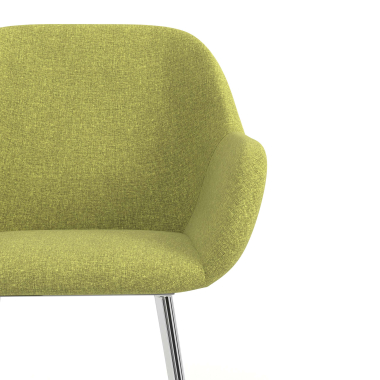 visitor chair green 4 legs fabric upholstered armrests 5