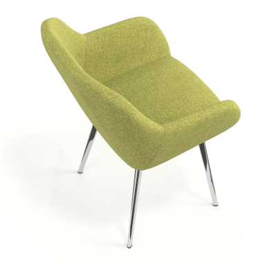 visitor chair green 4 legs fabric upholstered armrests 7