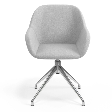 meeting room chair light gray swivel fabric upholstered armrests 4