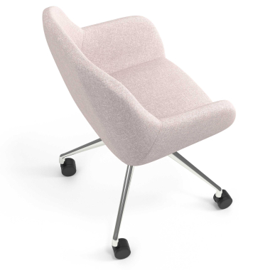 meeting room chair beige swivel with casters fabric upholstered armrests 7