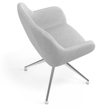 meeting room chair light gray swivel fabric upholstered armrests 7