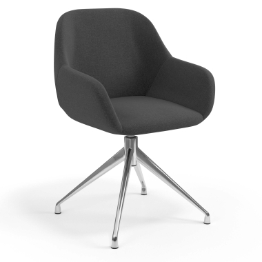 meeting room chair anthracite swivel fabric upholstered armrests 1