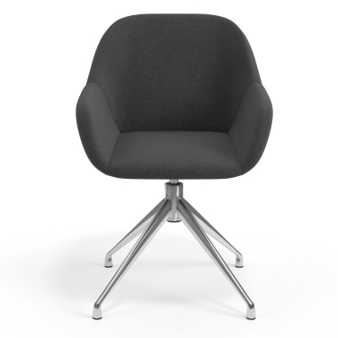 meeting room chair anthracite swivel fabric upholstered armrests 4