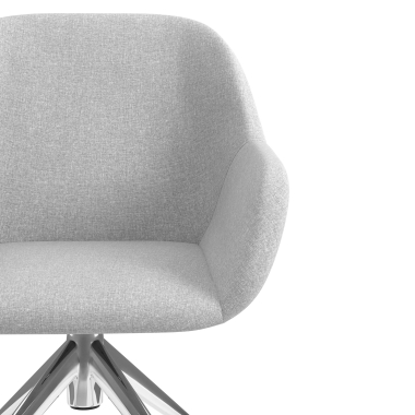 meeting room chair light gray swivel with casters fabric upholstered armrests 5