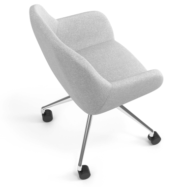 meeting room chair light gray swivel with casters fabric upholstered armrests 7