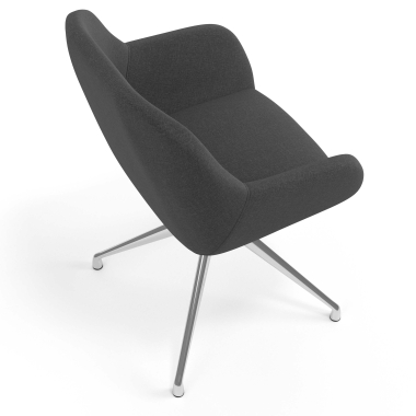 meeting room chair anthracite swivel fabric upholstered armrests 7