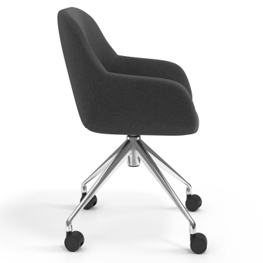 meeting room chair anthracite swivel with casters fabric upholstered armrests 3