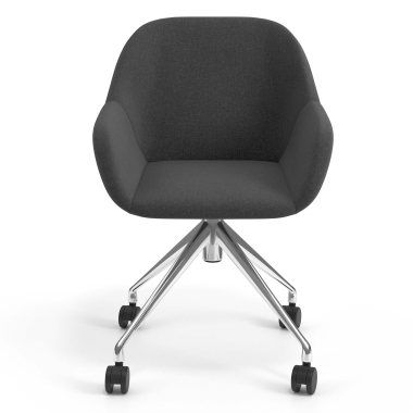 meeting room chair anthracite swivel with casters fabric upholstered armrests 4