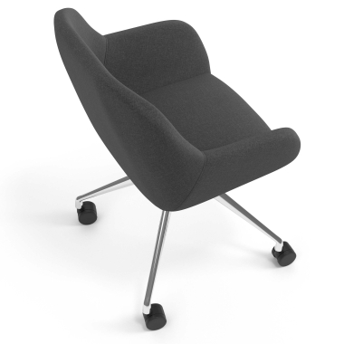 meeting room chair anthracite swivel with casters fabric upholstered armrests 7