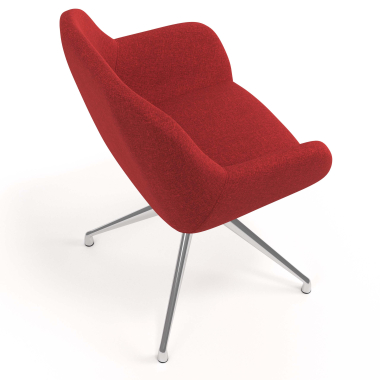 meeting room chair red swivel fabric upholstered armrests 7