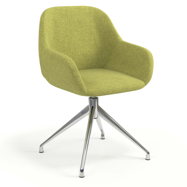 meeting room chair green swivel fabric upholstered armrests 1