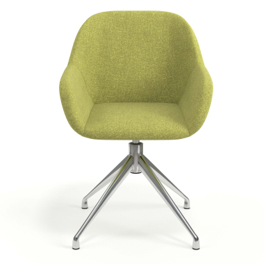 meeting room chair green swivel fabric upholstered armrests 4