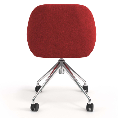 meeting room chair red swivel with casters fabric upholstered armrests 6