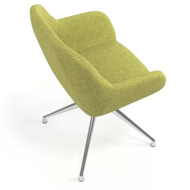 meeting room chair green swivel fabric upholstered armrests 7