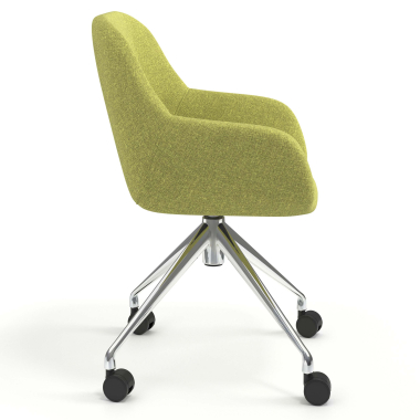meeting room chair green swivel with casters fabric upholstered armrests 3
