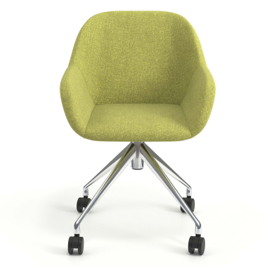 meeting room chair green swivel with casters fabric upholstered armrests 4