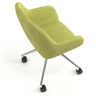meeting room chair green swivel with casters fabric upholstered armrests 7