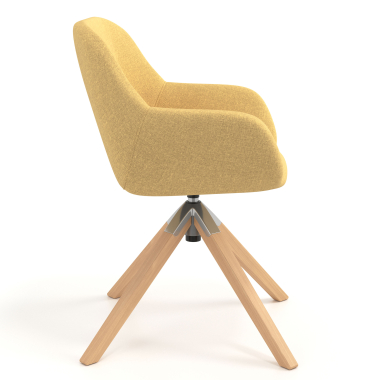 meeting room chair yellow wooden swivel fabric upholstered armrests 3