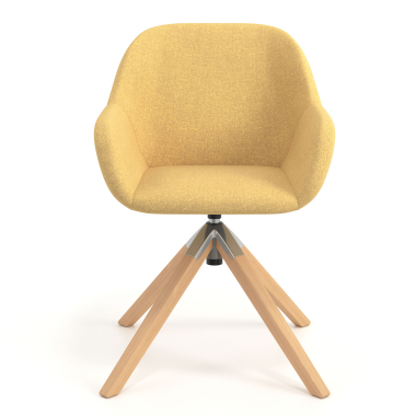 meeting room chair yellow wooden swivel fabric upholstered armrests 4