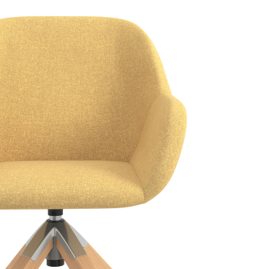 meeting room chair yellow wooden swivel fabric upholstered armrests 5