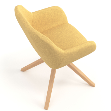 meeting room chair yellow wooden swivel fabric upholstered armrests 7