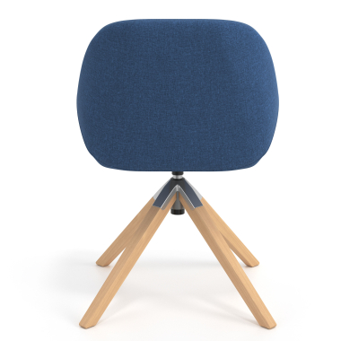 meeting room chair blue wooden swivel fabric upholstered armrests 6