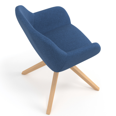 meeting room chair blue wooden swivel fabric upholstered armrests 7