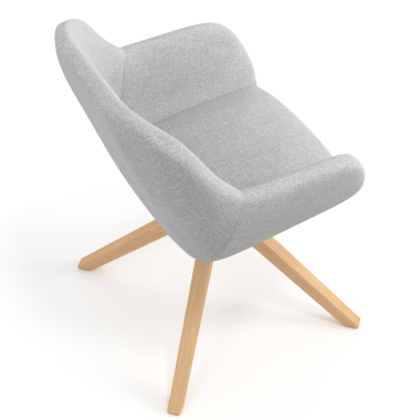 meeting room chair light gray wooden swivel fabric upholstered armrests 7