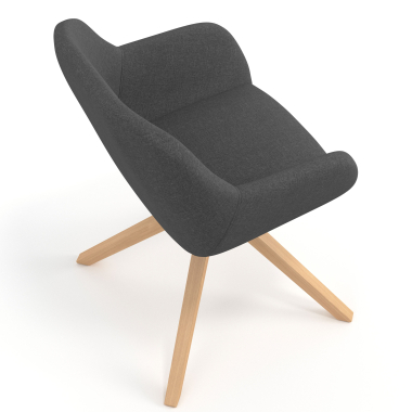 meeting room chair anthracite wooden swivel fabric upholstered armrests 7