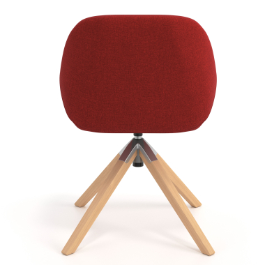 meeting room chair red wooden swivel fabric upholstered armrests 6