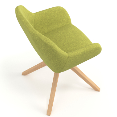 meeting room chair green wooden swivel fabric upholstered armrests 7