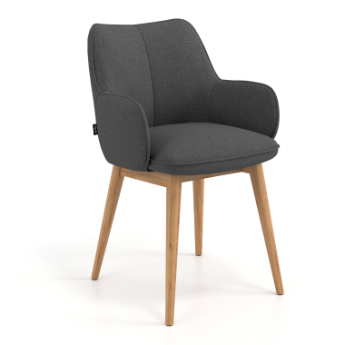 scandinavian chair anthracite wooden legs fabric upholstered armrests 1