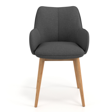 scandinavian chair anthracite wooden legs fabric upholstered armrests 4