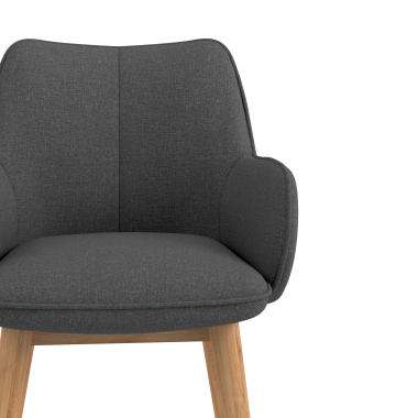 scandinavian chair anthracite wooden legs fabric upholstered armrests 5