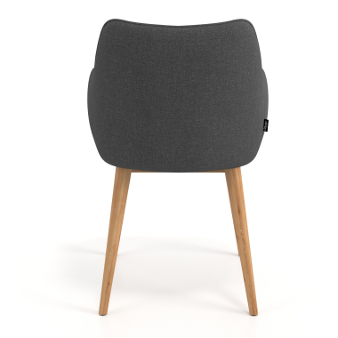 scandinavian chair anthracite wooden legs fabric upholstered armrests 6